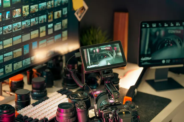 Professional 6K and 8K cinema camera rig with calibrated monitor for future-proof brand video production - GoodAV Kigali