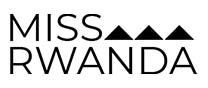Miss Rwanda logo in black sans-serif text with three minimalist triangle mountain icons.